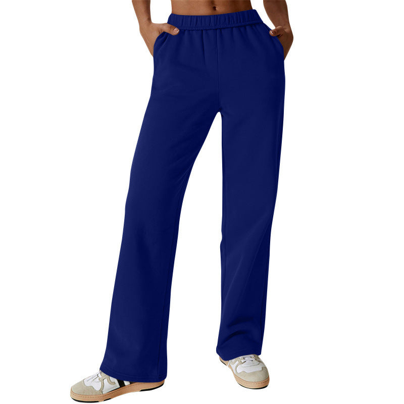 Women high-waisted flared lounge pants with elastic comfort waistband and concealed pockets Mune Fashion