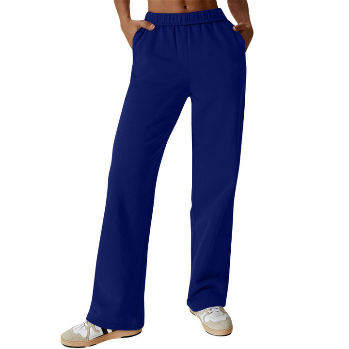 Women high-waisted flared lounge pants with elastic comfort waistband and concealed pockets Mune Fashion