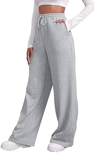 Ladies wide High-Waist Palazzo lounge pants with elastic comfort waistband, drawstring and side pockets Mune Fashion