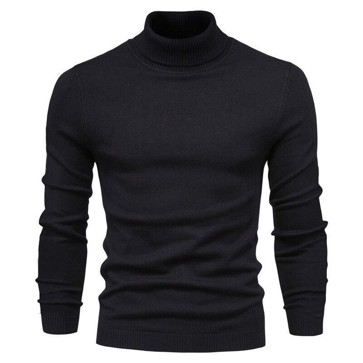 Men's narrow-cut turtleneck sweater made of merino cotton blend with high collar Mune Fashion