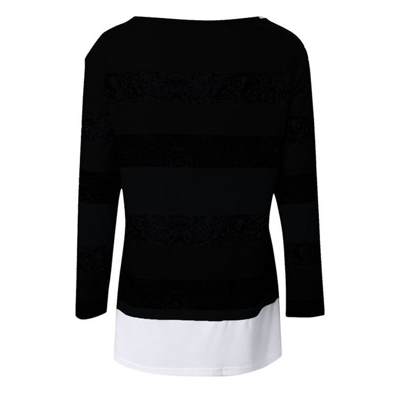Women Long Sleeve Tunic with Decorative Button Placket and Layered Look Mune Fashion