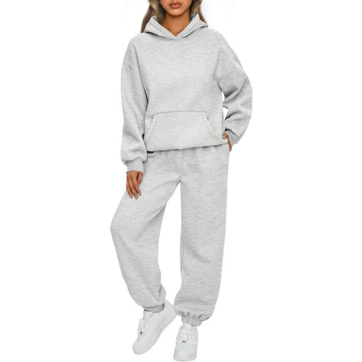 Women's Oversize Hoodie and Fleece Jogging Pants Set with Kangaroo Pocket Mune Fashion
