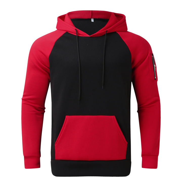 Men's raglan hoodie made of cotton blend with kangaroo pocket, sleeve pocket, and hood drawstring Mune Fashion