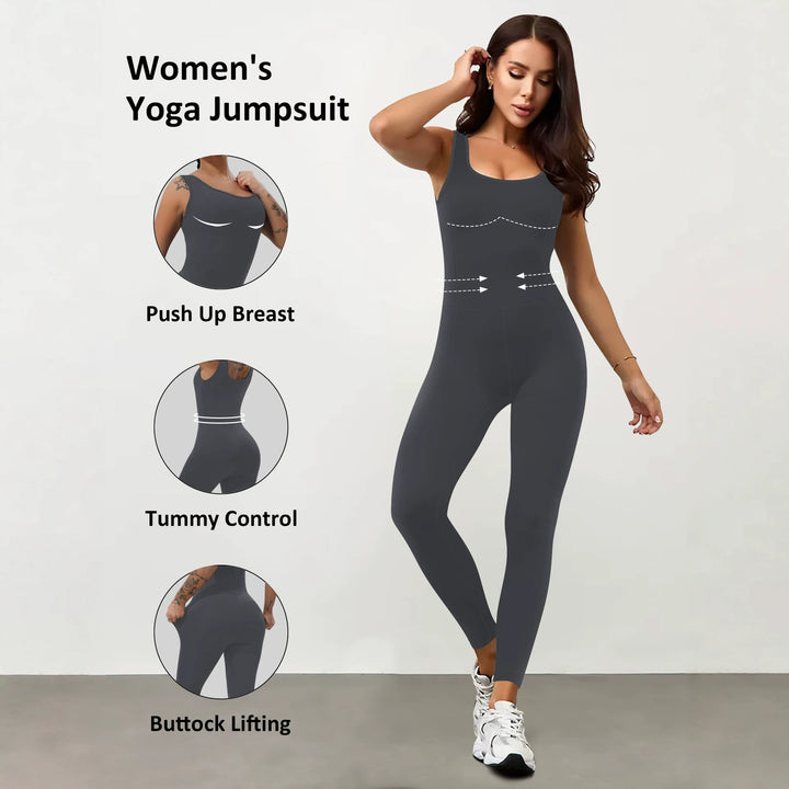 Women's Shaping Yoga Jumpsuit with Push-Up Bust, Waist Shaping and Butt Lifting Mune Fashion