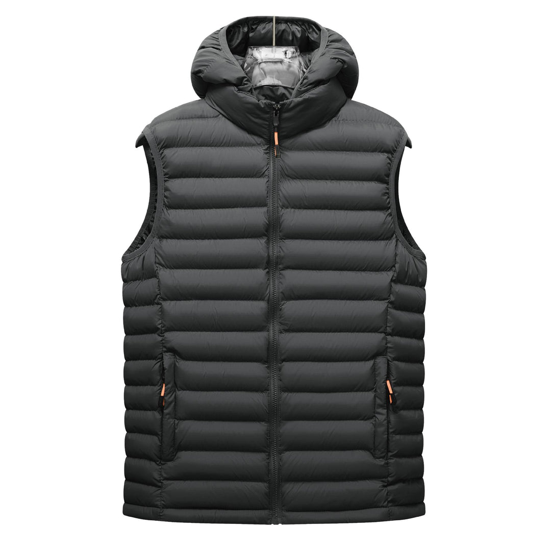 Women's ultralight quilted hooded vest with thermal filling and high standing collar Mune Fashion