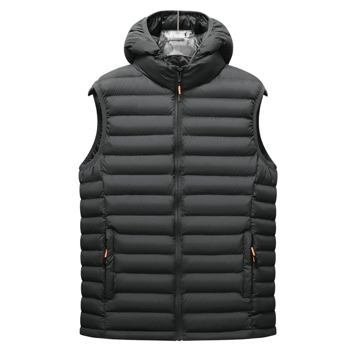 Women's ultralight quilted hooded vest with thermal filling and high standing collar Mune Fashion