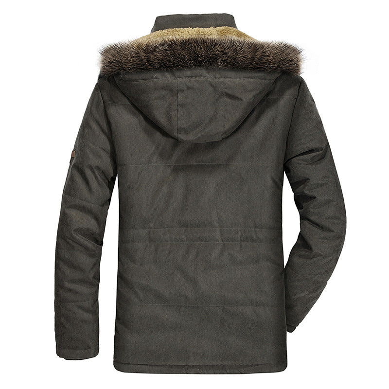 Men's padded parka jacket with detachable hoodie, faux fur trim and windproof insulation Mune Fashion