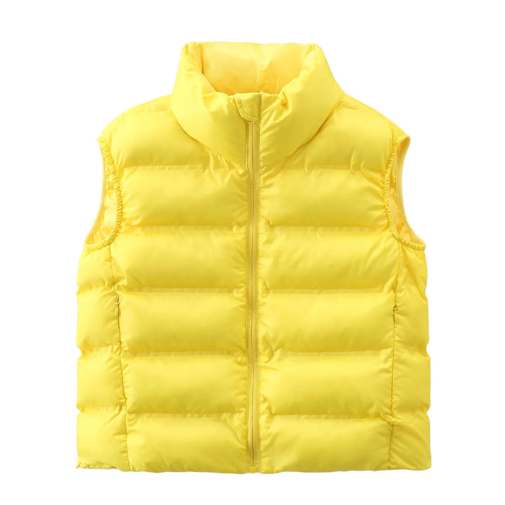 Ladies nan quilted thermal vest with high stand-up collar, side zip pockets, and adjustable hem Mune Fashion