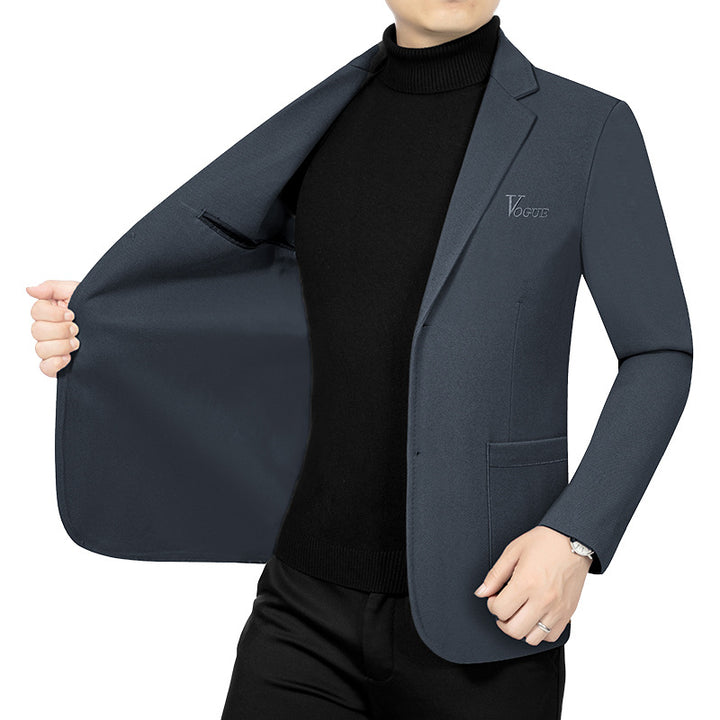 Men's Modern Single-Breasted City Blazer with Patch Pockets and Light Half Lining Mune Fashion