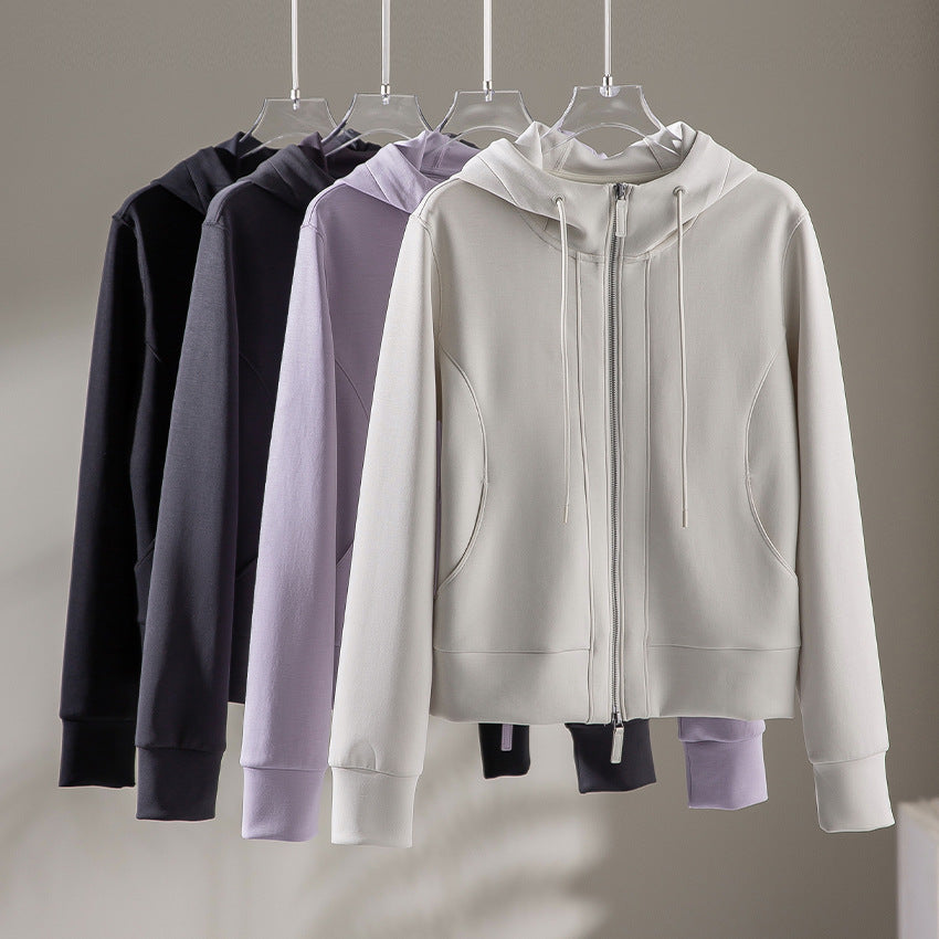 Women's Hooded Performance Zip Jacket with Zipper and Side Pockets Mune Fashion