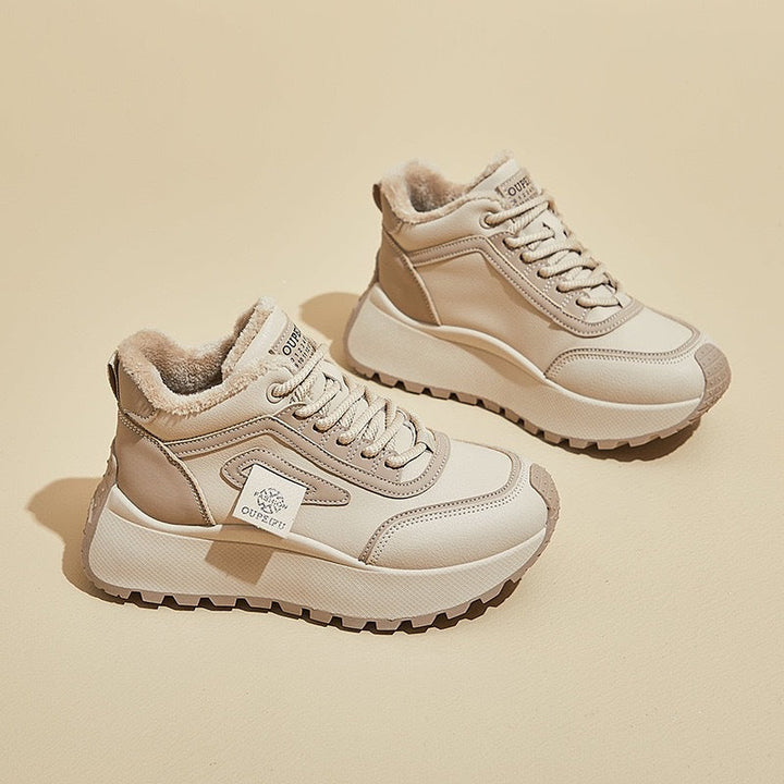 Women's Sporty High-Top Sneakers with Cozy Lining and Non-Slip Sole Mune Fashion