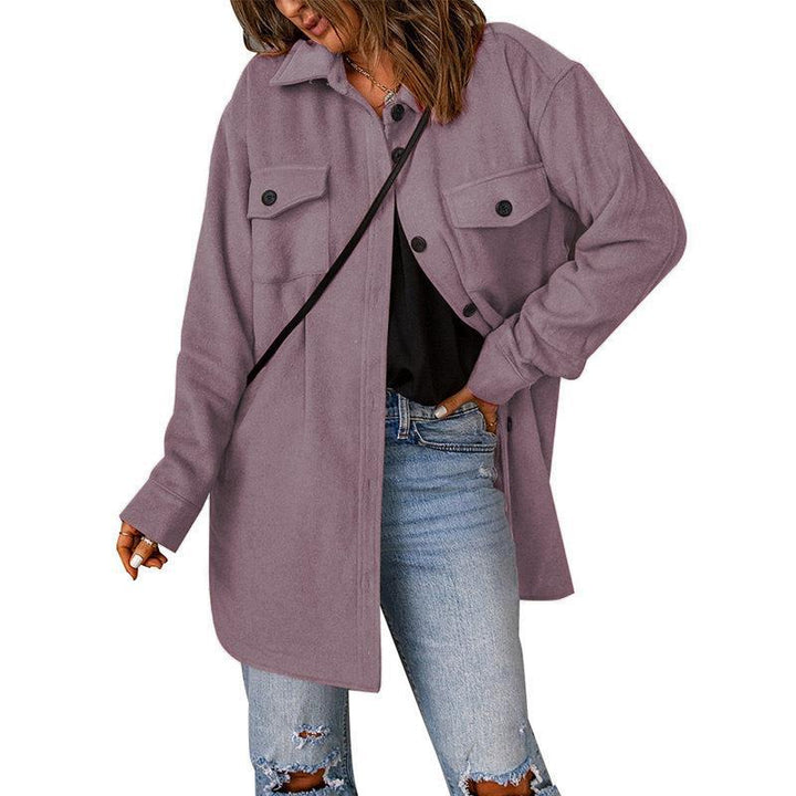 Ladies Oversize Shirt Jacket with Breast Flaps and Long Cut Mune Fashion