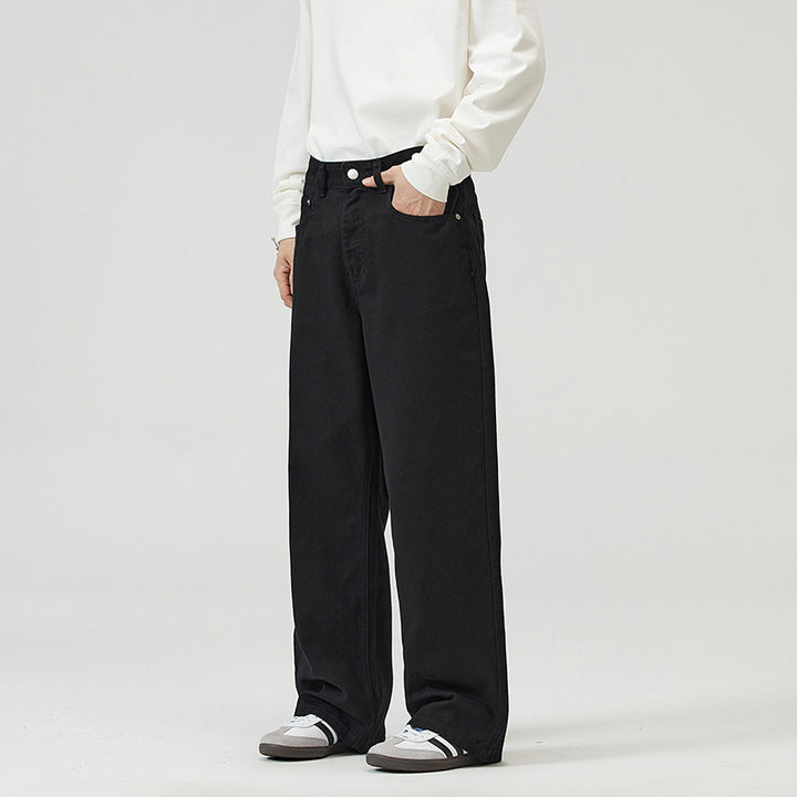 Men's Loose-Fitting Five-Pocket Denim Pants in Straight Palazzo Cut Mune Fashion