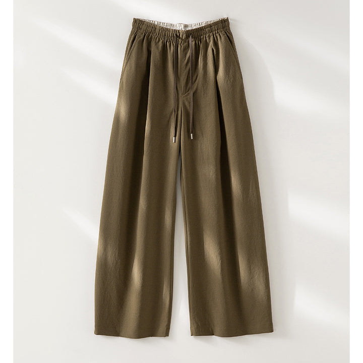 Women's palazzo pants with high elastic waistband, drawstring and flowing width Mune Fashion