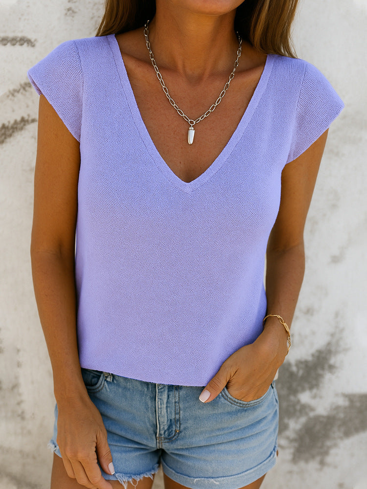 Women's V-neck top with casual fit Mune Fashion