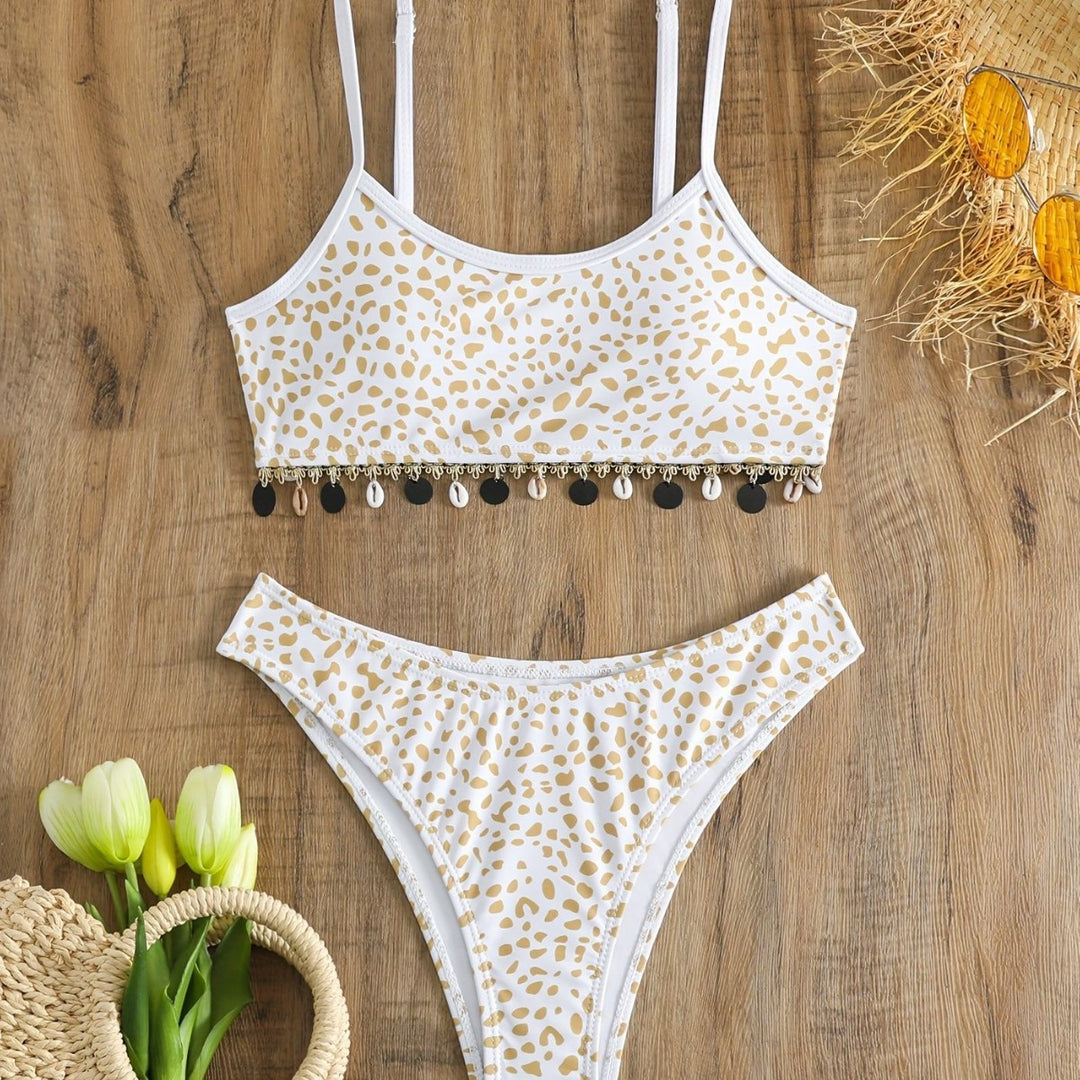 Women's bikini set with fashionable animal print and elegant embellishments Mune Fashion