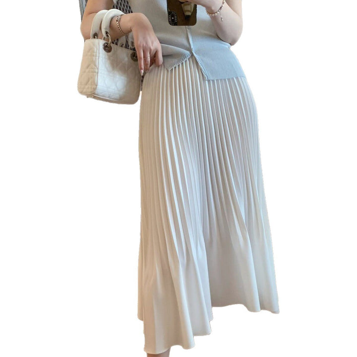 Ladies Pleated Midi Skirt Mune Fashion