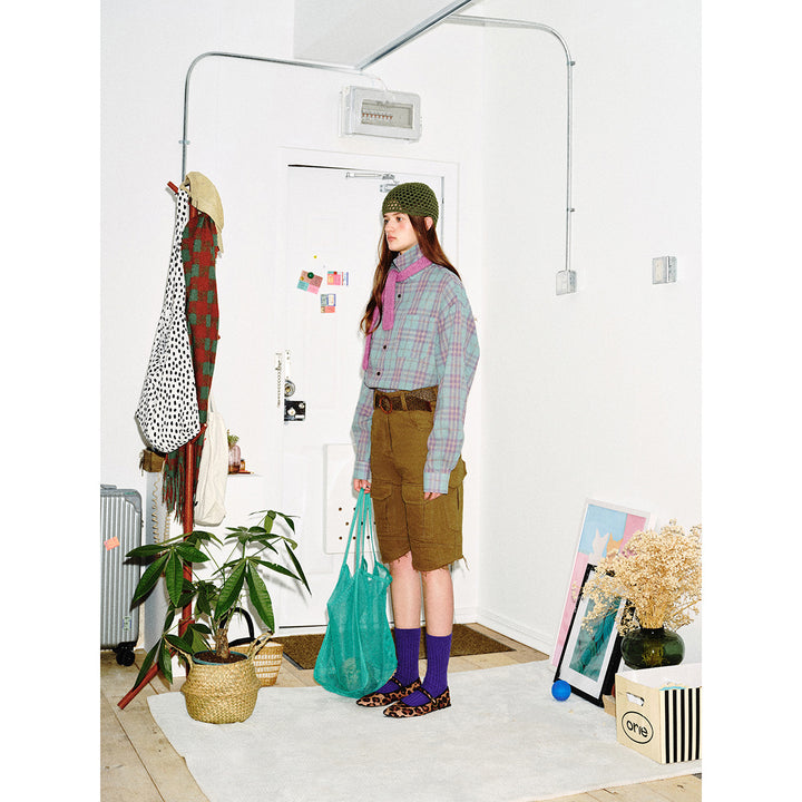 Unisex Boxy Check Shirt made of soft flannel with dropped shoulder and patch chest pocket Mune Fashion