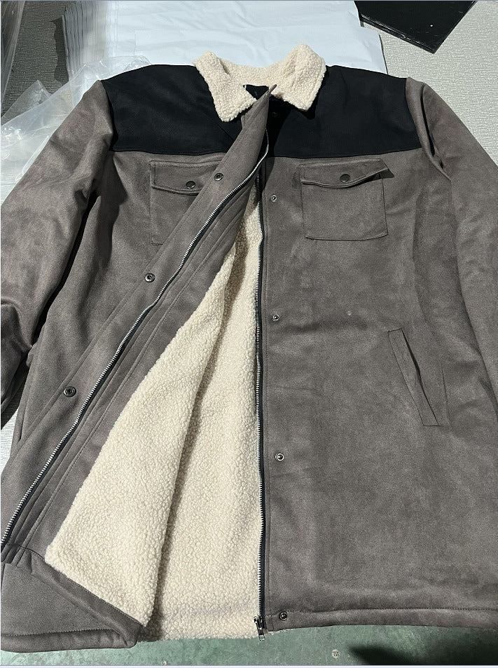 Men's Premium Suede Jacket with Teddy Lining Mune