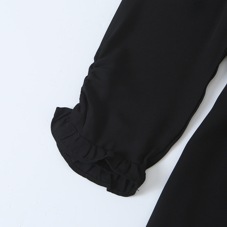Women's A-line mini dress with ruffled square neckline, tailored silhouette, and tie straps Mune Fashion