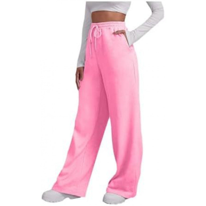 Women's casual lounge pants with straight leg extra long drawstring and deep crotch Mune Fashion