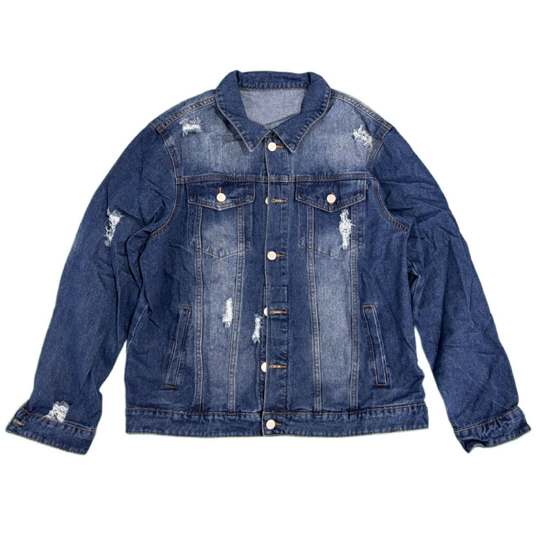 Men's Fashion Jeans Jacket with Destroyed Details Mune Fashion