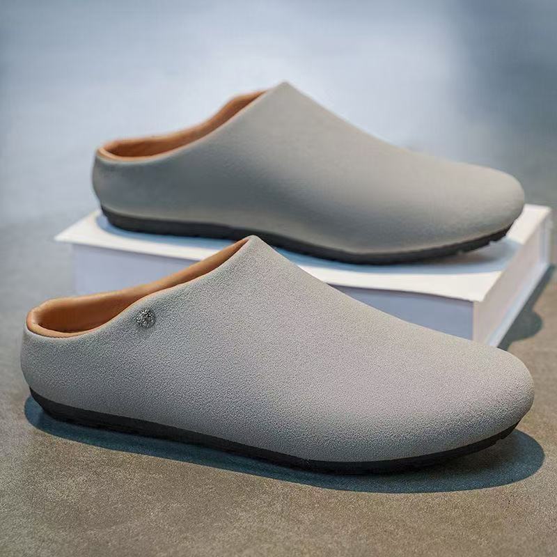 Men's Padded Microfiber House Slippers-Mules with Non-Slip Rubber Sole Mune Fashion