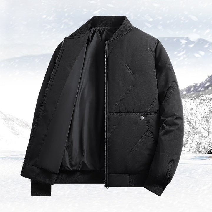 Men's Insulated Quilted Bomber Jacket with Softshell Outer Material, Warming Thermal Lining and Snap Button Insert Pockets Mune Fashion