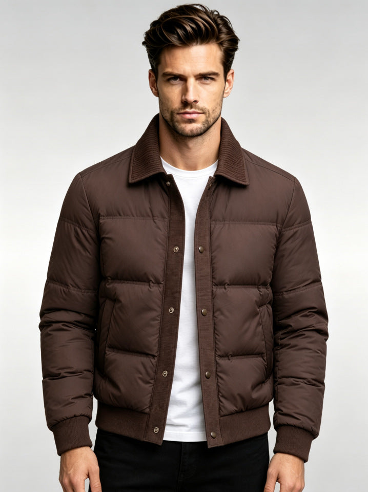 Men's Fashion Padded Jacket with High Collar