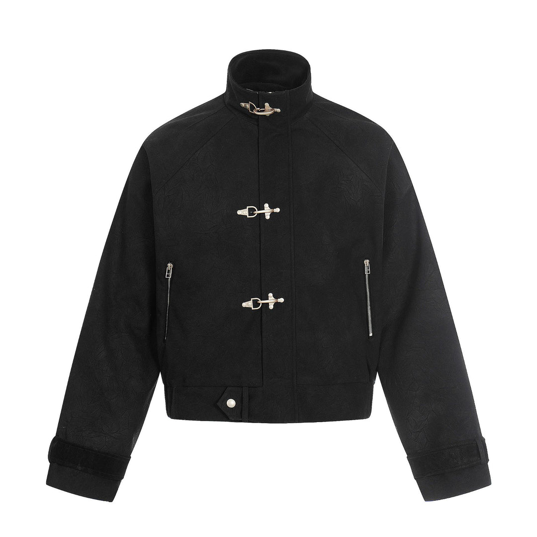 Unisex Short Cut Boxy Blouson with Toggle Closures and Adjustable Cuffs Mune Fashion