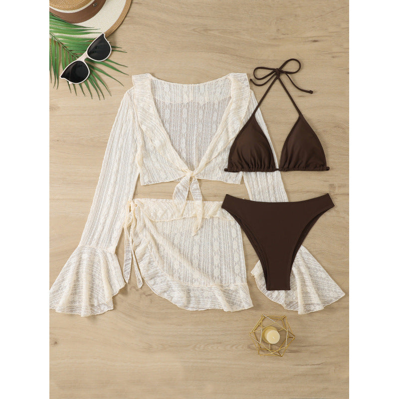 Women's bikini set with elegant wrap blouse and wide sleeves Mune Fashion