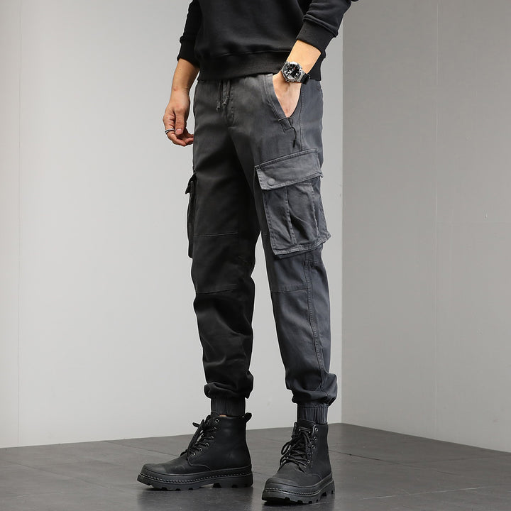 Men's Tactical Cargo Jogger Pants with Elastic Drawstring Waistband, Knee Patches and Multiple Pockets Mune Fashion