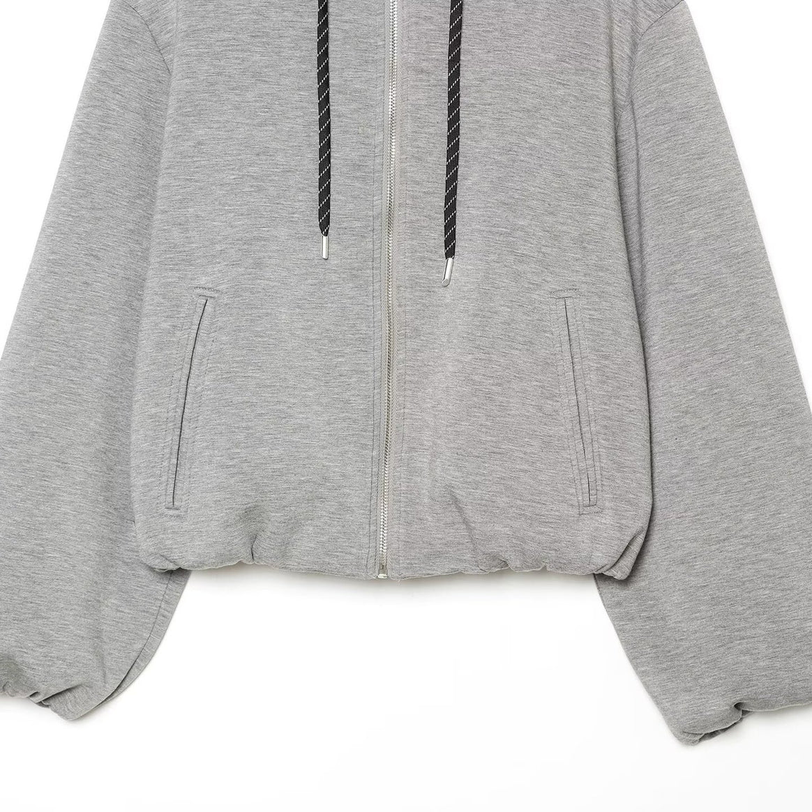 Women's Cropped Hooded Zip Jacket with Wide Oversized Cut Mune Fashion