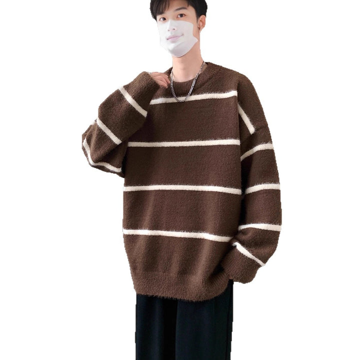 Unisex Oversized Knit Sweater with Striped Design Mune Fashion