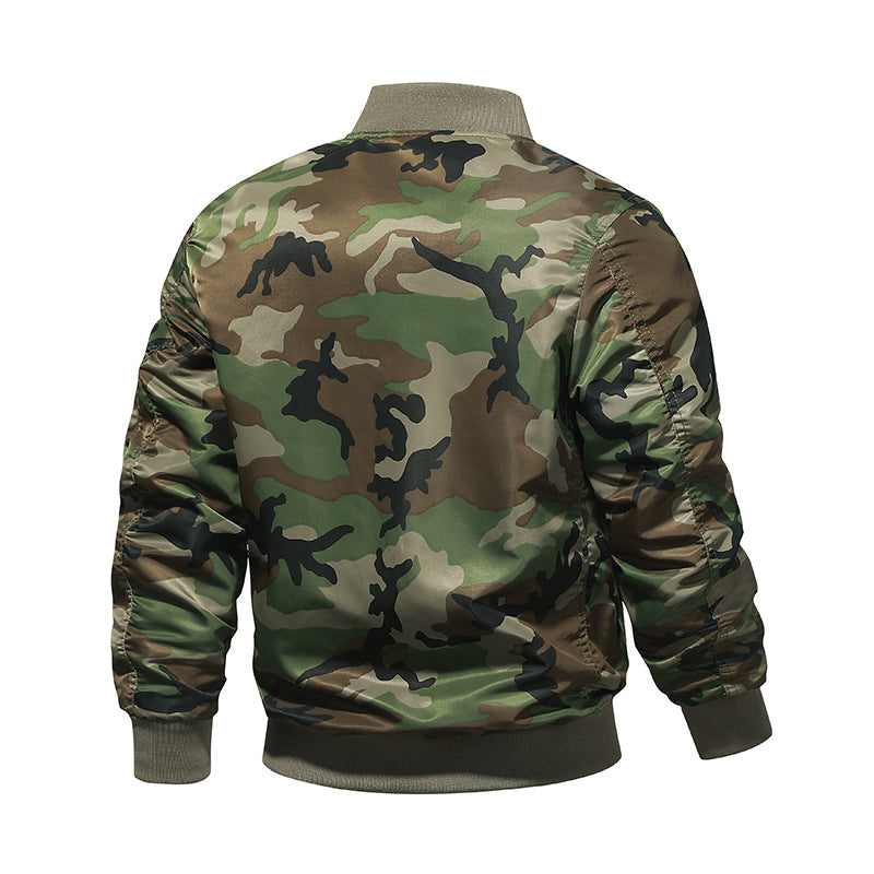 Men's bomber jacket in camouflage utility style with arm pocket and ribbed cuffs Mune Fashion
