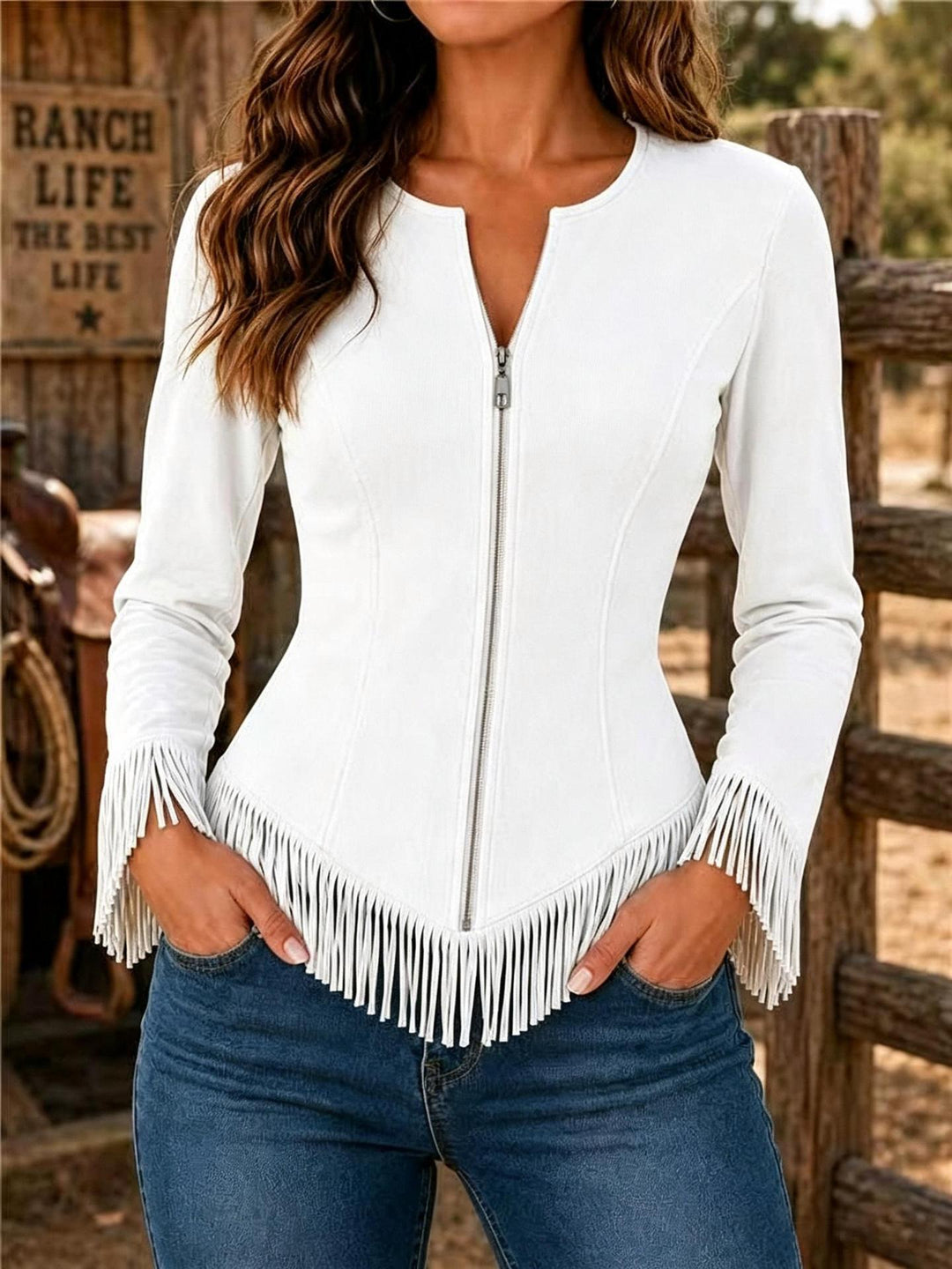 Women's Fashion Fringe Jacket Mune Fashion