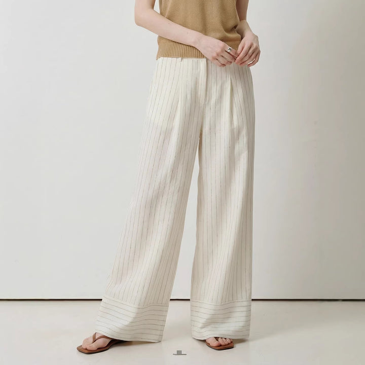Damen Weite Streifenhose Mune Fashion