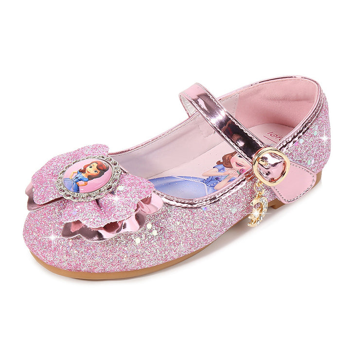 Girls' ballerinas with glitter and bow appliqué Mune Fashion
