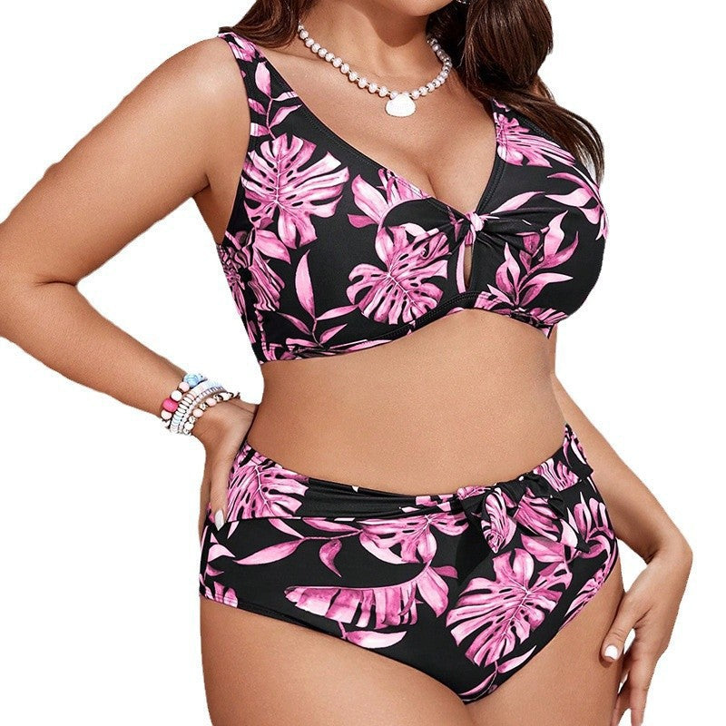 Women's High-Waisted Bikini Set with Floral Design Mune Fashion