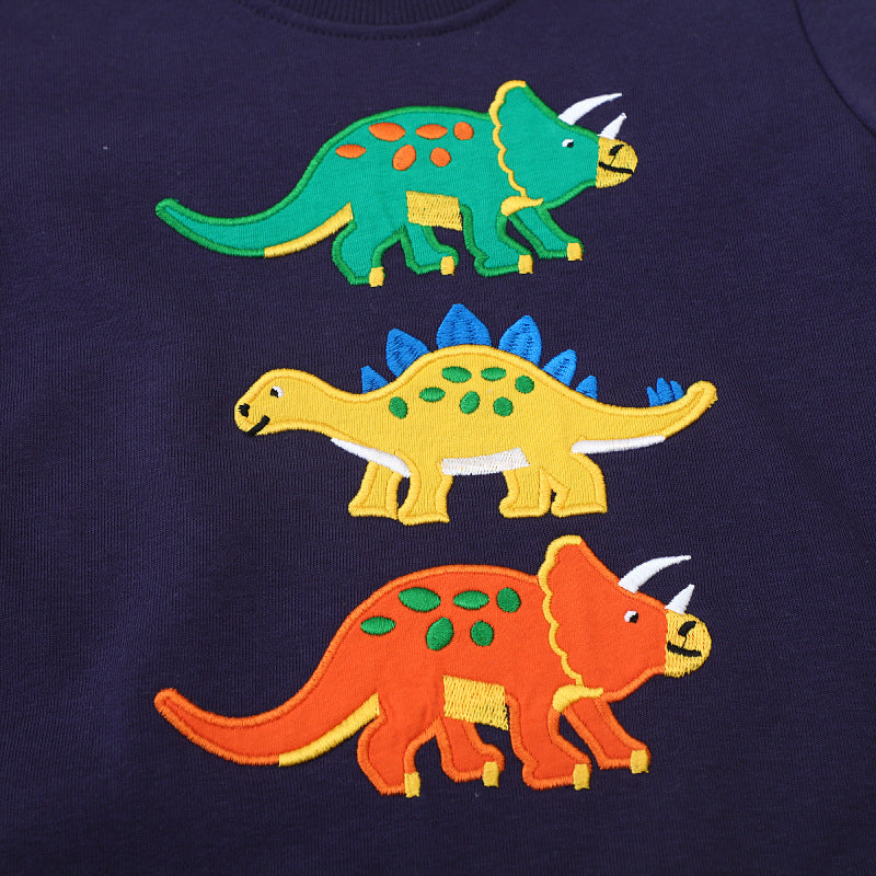 Boys sweatshirt with colorful dinosaur appliqués Mune Fashion