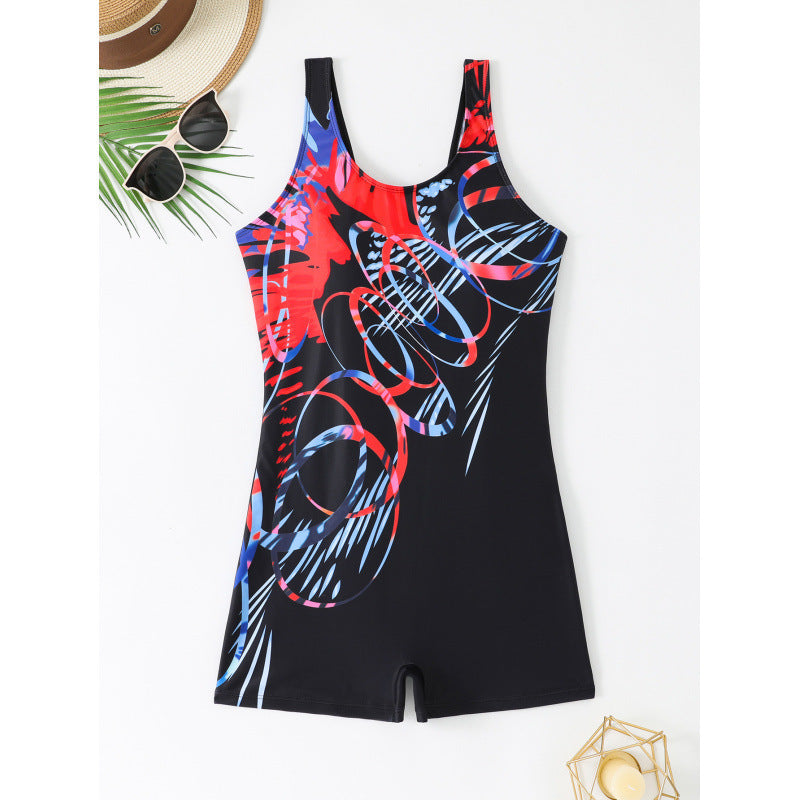 Women’s Sporty Swimsuit with Trendy Graphic Design Mune Fashion