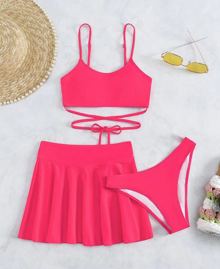 Ladies bikini set with transparent skirt and adjustable top Mune Fashion
