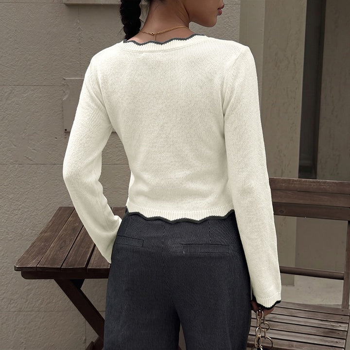 Women's Elegant V-Neck Pullover Mune Fashion