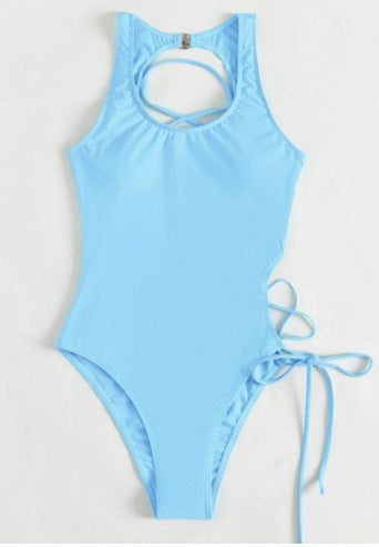 Women's one-piece swimsuit with fashionable cut-out and adjustable side bands Mune Fashion