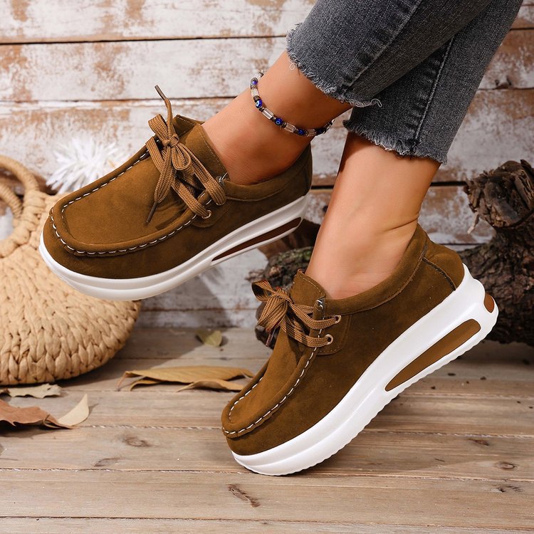 Women's wedge sneakers in moccasin style with cushioning air-cushioned platform sole Mune Fashion