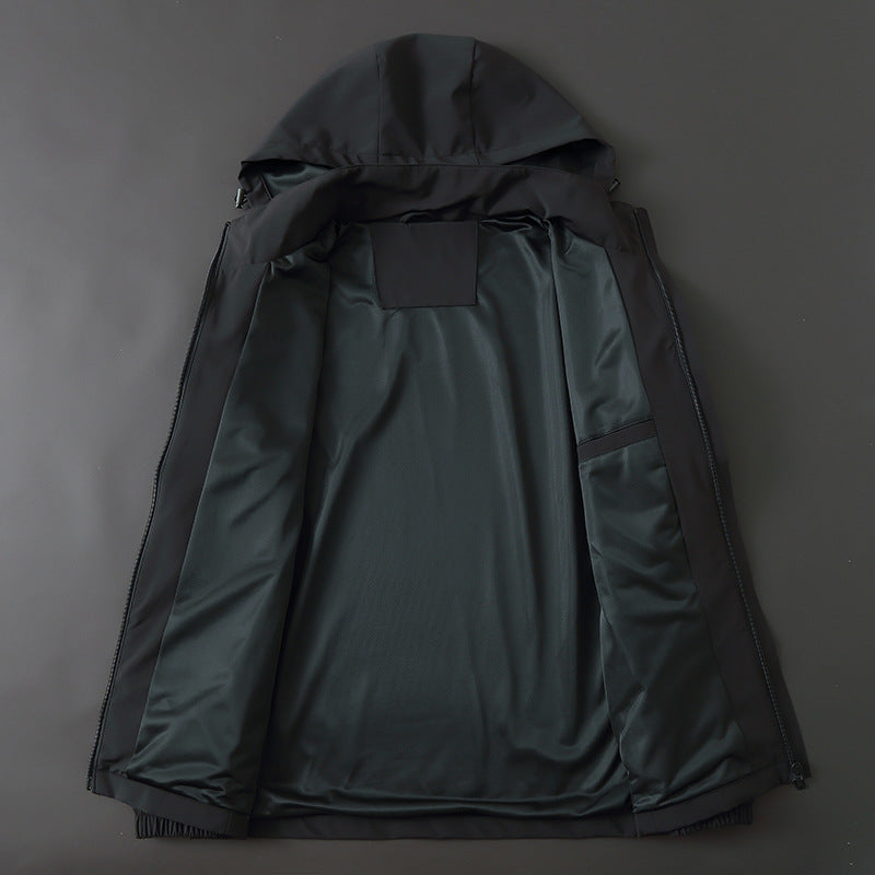 Men Functional Slim Softshell Hooded Jacket with Water-Repellent Coating and Elastic Cuffs Mune Fashion