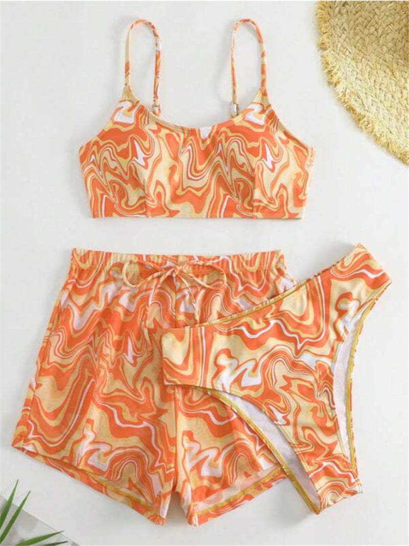 Women's Two-Piece Bikini Set with Stylish Wave Pattern Mune Fashion