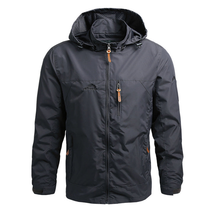 Men's Ultra-Lightweight Trekking Hooded Jacket with Mesh Inner Lining, Chest Zip and Velcro Cuffs Mune Fashion