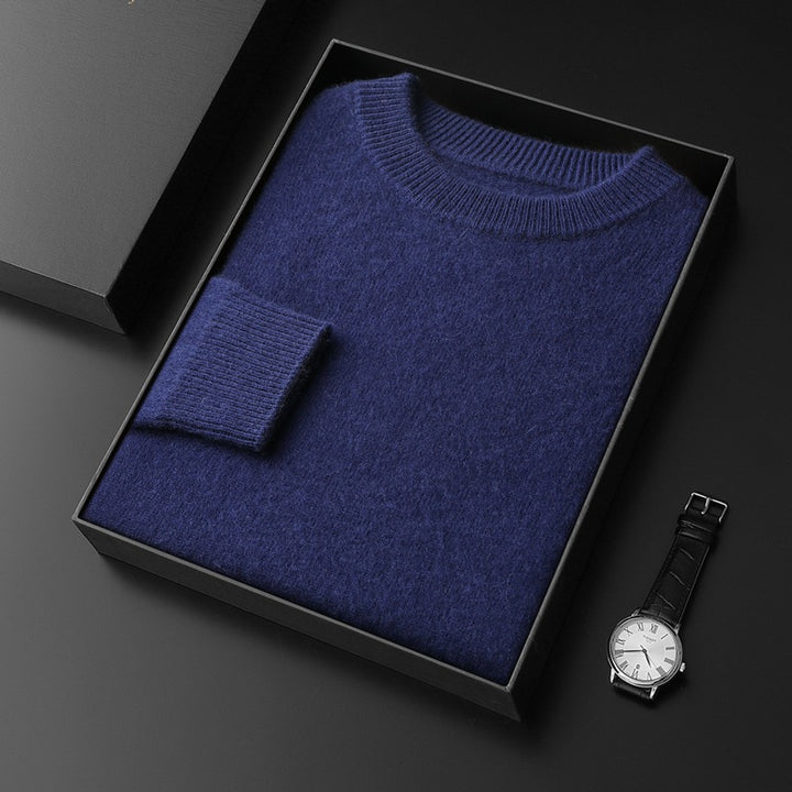 Men's Round Neck Pullover in Cashmere Look with Extra Soft Pile and Gift Box Mune Fashion