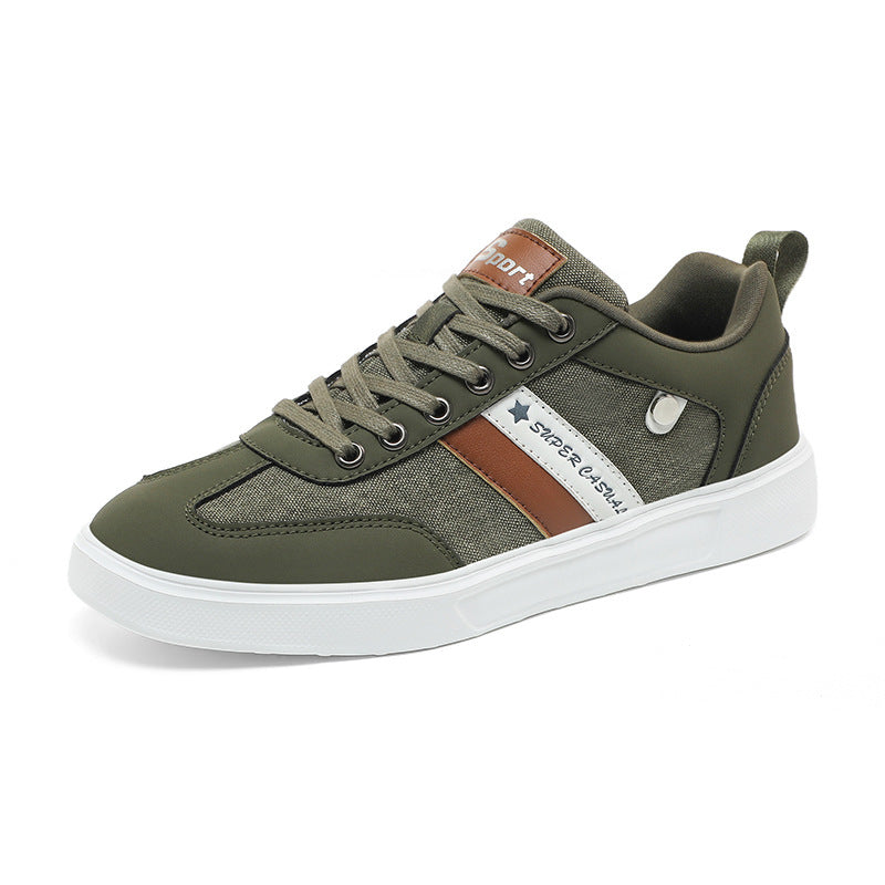Men's urban canvas and artificial leather sneakers with padded entry and profiled rubber sole Mune Fashion